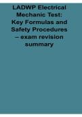 LADWP Electrical Mechanic Test Key Formulas and Safety Procedures Exam Revision Summary 2025&sol; 2026