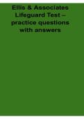 Ellis and Associates Lifeguard Test Practice Questions with Answers 2025&sol; 2026