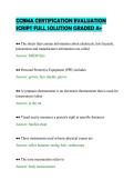 CCBMA CERTIFICATION EVALUATION&NewLine;SCRIPT FULL SOLUTION GRADED A&plus;