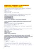 PRINCIPLES OF MANAGEMENT LATEST EXAMS TEST QUESTIONS AND ANSWERS RATED 