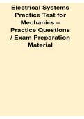 Electrical Systems Practice Test for Mechanics Practice Questions Exam Preparation Material 2025&sol; 2026