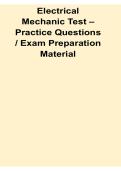 Electrical Mechanic Test Practice Questions Exam Preparation Material 2025&sol; 2026