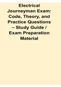 Electrical Journeyman Exam Code Theory and Practice Questions Study Guide Exam Preparation 2025&sol; 2026