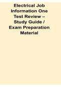 Electrical Job Information One Test Review Study Guide Exam Preparation Material 2025&sol; 2026