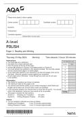 AQA A-level Polish Paper 1 Reading and Writing &lpar;7687&sol;1&rpar; &vert; June 2024 Past Paper & Mark Scheme&NewLine;&NewLine;