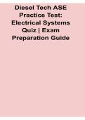 Diesel Tech ASE Practice Test Electrical Systems Quiz Exam Preparation Guide 2025&sol; 2026 Complete Study Review and Certification Practice Questions with Solution
