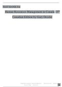 Human Resources Management in Canada 15th Canadian Edition Test Bank by Gary Dessler &ndash; Complete Exam Questions and Answers for All Chapters