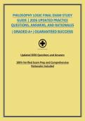 PHILOSOPHY LOGIC FINAL EXAM STUDY GUIDE &vert; 2026 UPDATED PRACTICE QUESTIONS&comma; ANSWERS&comma; AND RATIONALES