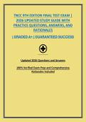 TNCC 9TH EDITION FINAL TEST EXAM &vert; 2026 UPDATED STUDY GUIDE WITH PRACTICE QUESTIONS&comma; ANSWERS&comma; AND RATIONALES