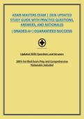 ASWB MASTERS EXAM &vert; 2026 UPDATED STUDY GUIDE WITH PRACTICE QUESTIONS&comma; ANSWERS&comma; AND RATIONALES