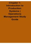 Chapter 1 Introduction to Production Systems Operations Management Study Guide 2025&sol; 2026 Complete Exam Review and Practice Questions with Solution for Manufacturing and Service Operations