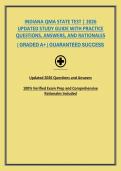 INDIANA QMA STATE TEST &vert; 2026 UPDATED STUDY GUIDE WITH PRACTICE QUESTIONS&comma; ANSWERS&comma; AND RATIONALES