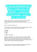 RELIAS RN ADVANCED MATH ABILITY EXAM 2023-2024 VERSION 1 &vert; Questions & Verified Answers &vert; Grade A &vert; Pass Guaranteed
