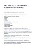 ART THERAPY EXAM QUESTIONS WITH VERIFIED SOLUTIONS