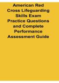 American Red Cross Lifeguarding Skills Exam Practice Questions and Complete Performance Assessment 2025&sol; 2026 Comprehensive Review with Solution for Water Rescue and Emergency Response Certification