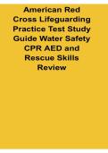 American Red Cross Lifeguarding Practice Test Study Guide Water Safety CPR AED and Rescue Skills Review 2025&sol; 2026 Complete Exam Preparation and Practice Questions with Solution for Lifeguarding Certification