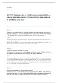 VATI RN pediatrics proctored EXAM A&plus; GRADE ASSURED COMPLETE SOLUTIONS AND VERIFIED ANSWERS