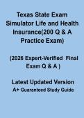 Texas State Exam Simulator &ndash; Life & Health Insurance &lpar;200 Questions Practice Exam 2026&rpar;
