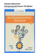 SOLUTION MANUAL For Entrepreneurial Finance&comma; 7th Edition by J&period; Chris Leach&comma; Ronald W&period; Melicher&comma; Chapters 1 - 16&period;&vert;&vert;ISBN 978-0357442043&vert;&vert;LATEST EDITION&period;