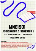MNE1501 Assignment 5 &lpar;Portfolio&rpar; Semester 1 Memo &vert; Due May 2026