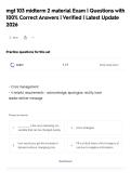 mgt 103 midterm 2 material Exam &vert; Questions with&NewLine;100&percnt; Correct Answers &vert; Verified &vert; Latest Update&NewLine;2026