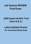 Life Science REVIEW Final Exam 2026 &ndash; Complete Revision Study Guide