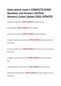 Galen pharm exam 4 COMPLETE EXAM &NewLine;Questions and Answers &lpar;Verified &NewLine;Answers&rpar; &lpar;Latest Update 2026&rpar; UPDATE&excl;&excl; 