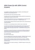 ADA1 Exam Qs with 100&percnt; Correct Answers