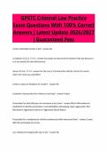 GPSTC Criminal Law Practice&NewLine;Exam Questions With 100&percnt; Correct&NewLine;Answers &vert; Latest Update 2026&sol;2027&NewLine;&vert; Guaranteed Pass