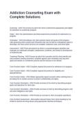 Addiction Counseling Exam with Complete Solutions