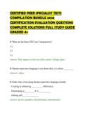 CERTIFIED PEER SPECIALIST TESTS&NewLine;COMPILATION BUNDLE 2026&NewLine;CERTIFICATION EVALUATION QUESTIONS&NewLine;COMPLETE SOLUTIONS FULL STUDY GUIDE&NewLine;GRADED A&plus;