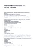 Addiction Exam Questions with Verified Solutions