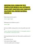 CERTIFIED POOL OPERATOR TESTS&NewLine;COMPILATION BUNDLE 2026 AUTHENTIC&NewLine;EXAM SCRIPT QUESTIONS AND COMPLETE&NewLine;SOLUTIONS FULL REVIEW MATERIAL&NewLine;GRADED A&plus;