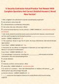 IL Security Contractor Actual Practice Test Newest With &NewLine;Complete Questions And Correct Detailed Answers&vert; Brand &NewLine;New Version&excl;