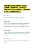 CERTIFIED POOL OPERATOR TESTS&NewLine;COMPILATION BUNDLE 2026 FULL&NewLine;QUESTIONS AND COMPLETE SOLUTIONS&NewLine;STUDY GUIDE GRADED A&plus;