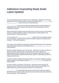 Addictions Counseling Study Guide Latest Updated