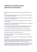 Addictions Counselor Exam Questions and Answers