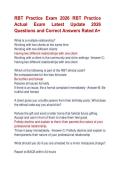RBT Practice Exam 2026 RBT Practice &NewLine;Actual Exam Latest Update 2026 &NewLine;Questions and Correct Answers Rated A&plus; 