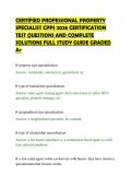 CERTIFIED PROFESSIONAL PROPERTY&NewLine;SPECIALIST CPPS 2026 CERTIFICATION&NewLine;TEST QUESTIONS AND COMPLETE&NewLine;SOLUTIONS FULL STUDY GUIDE GRADED&NewLine;A&plus;&NewLine;