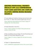 CERTIFIED PROFESSIONAL PROPERTY&NewLine;SPECIALIST CPPS 2026 COMPREHENSIVE&NewLine;STUDY GUIDE QUESTIONS AND COMPLETE&NewLine;SOLUTIONS VERIFIED REVIEW RESOURCE&NewLine;GRADED A&plus;