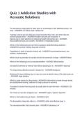 Quiz 1 Addiction Studies with Accurate Solutions
