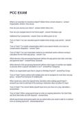 PCC EXAM QUESTIONS AND ANSWERS