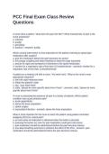 PCC Final Exam Class Review Questions and Answers