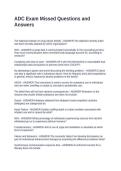 ADC Exam Missed Questions and Answers