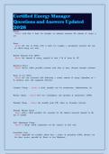 Certified Energy Manager Questions and Answers Updated 2026