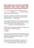 WRT Certification Actual Exam 2026 WRT &NewLine;Certification Exam Latest Update 2026 &NewLine;Questions and Correct Answers Rated A&plus; 