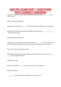 2026 IRC EXAM PART 7 QUESTIONS&NewLine;WITH CORRECT ANSWERS