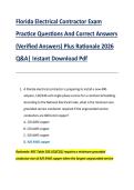 Florida Electrical Contractor Exam &NewLine;Practice Questions And Correct Answers &NewLine;&lpar;Verified Answers&rpar; Plus Rationale 2026 &NewLine;Q&A&vert; Instant Download Pdf 