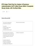 ETS Major Field Test for Master of Business Administration &lpar;MFT-MBA&rpar; Exam 2026 &vert; Complete Study Guide with Verified Q&A