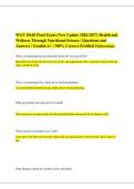 WGU D440 Final Exam &lpar;New Update 2026&sol;2027&rpar; Health and&NewLine;Wellness Through Nutritional Science &vert; Questions and&NewLine;Answers &vert; Graded A&plus; &vert; 100&percnt; Correct &lpar;Verified Elaborations&rpar; 